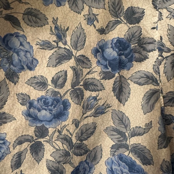frank and eileen woven button up blue roses size XS - Picture 6 of 8